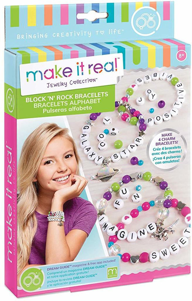 Make It Real DIY Alphabet Beads and Charms Bracelet Making Kit for