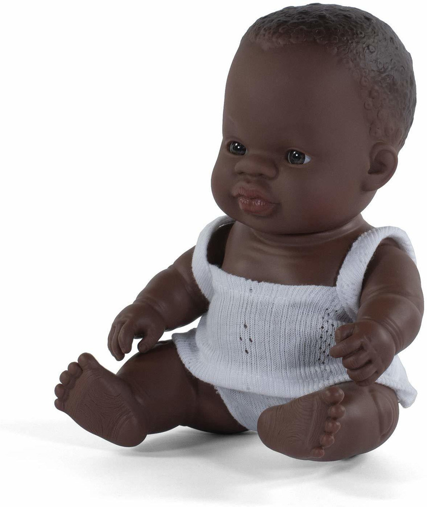 Miniland New Born Baby Doll African Girl New Born Baby Doll