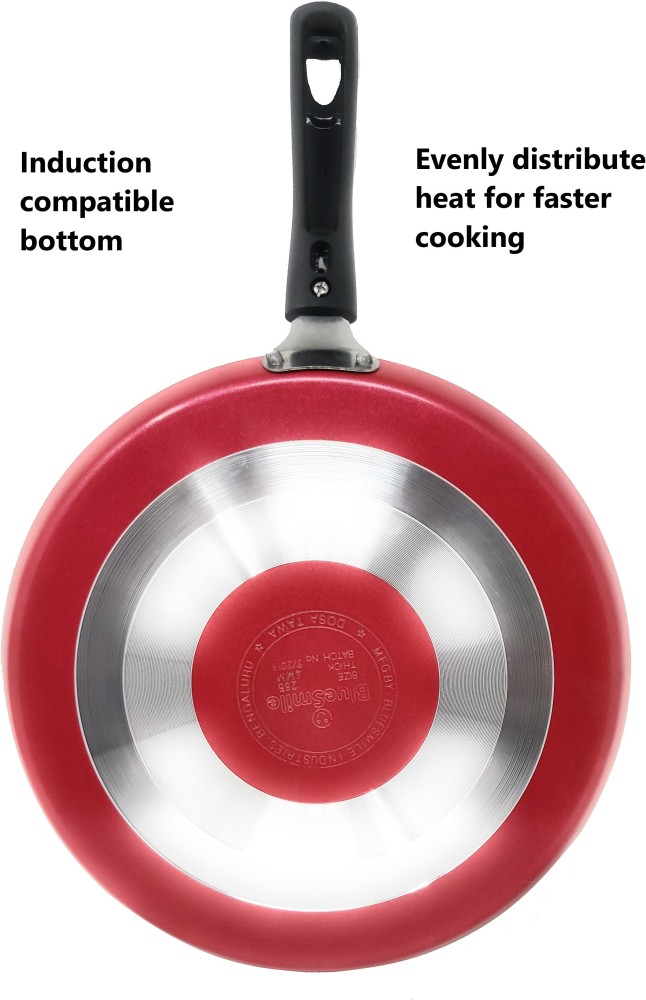 4mm Thick Aluminium Gas & Induction Base Chapati Roti Tawa, Dia 27.5 cm,  Silver