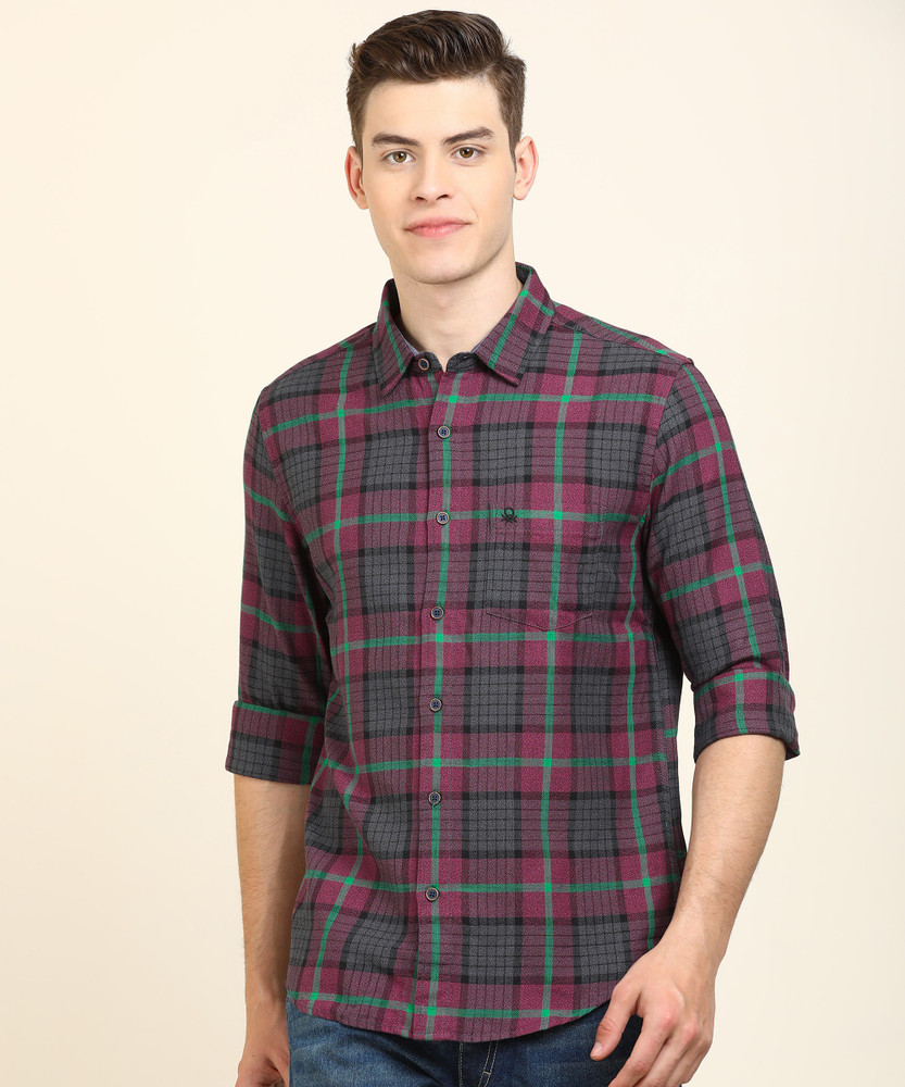United Colors of Benetton Men Checkered Casual Multicolor Shirt