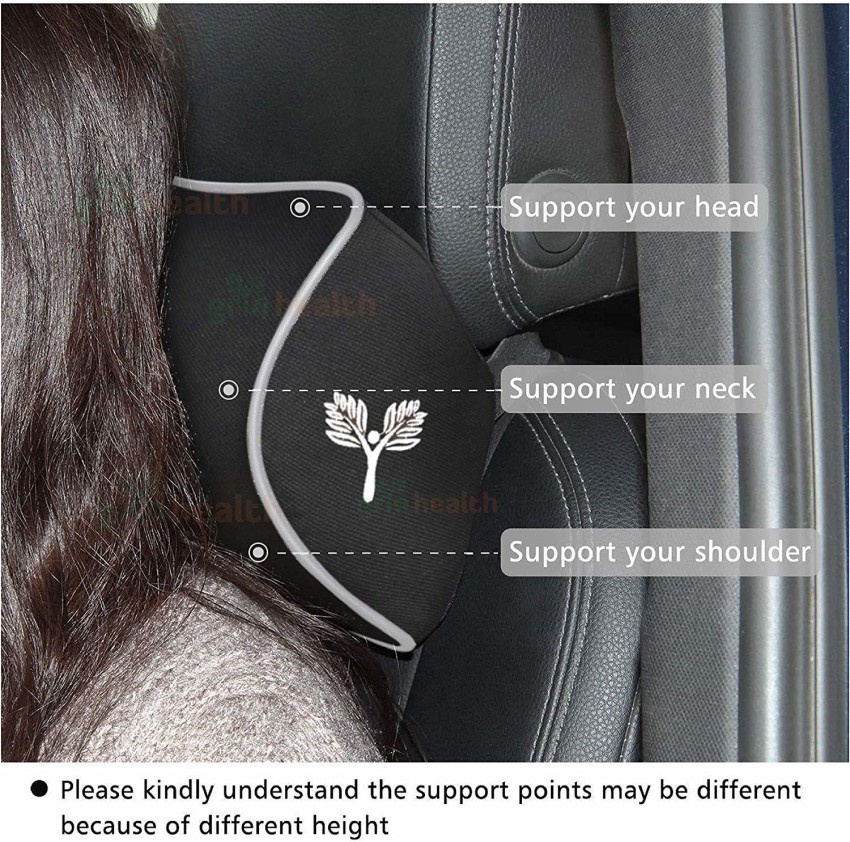 2 PC Neck Rest Pillow Headrest Adjustable Strap Driving Home Office Relieve Pain