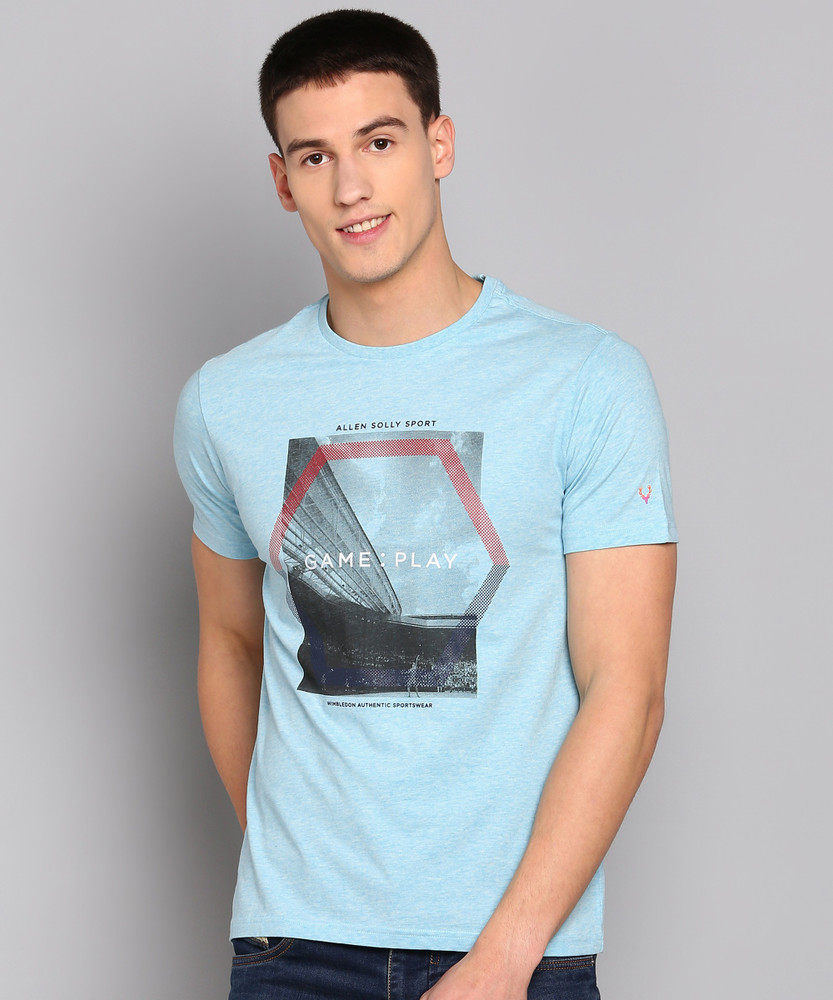 Allen solly cheap blue t shirt