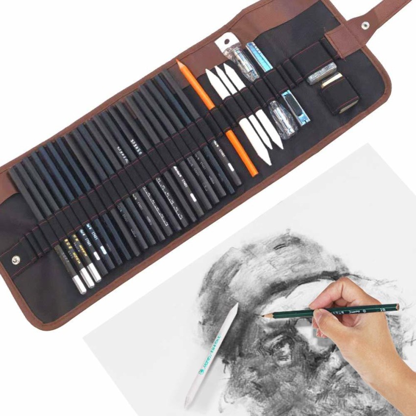 Sketching Pencil Set, Drawing Pen Charcoal Sketch Included Graphite  Pencils, Charcoal Pencils, Paper Erasable Pen, 30pcs Total for Beginners  Artist