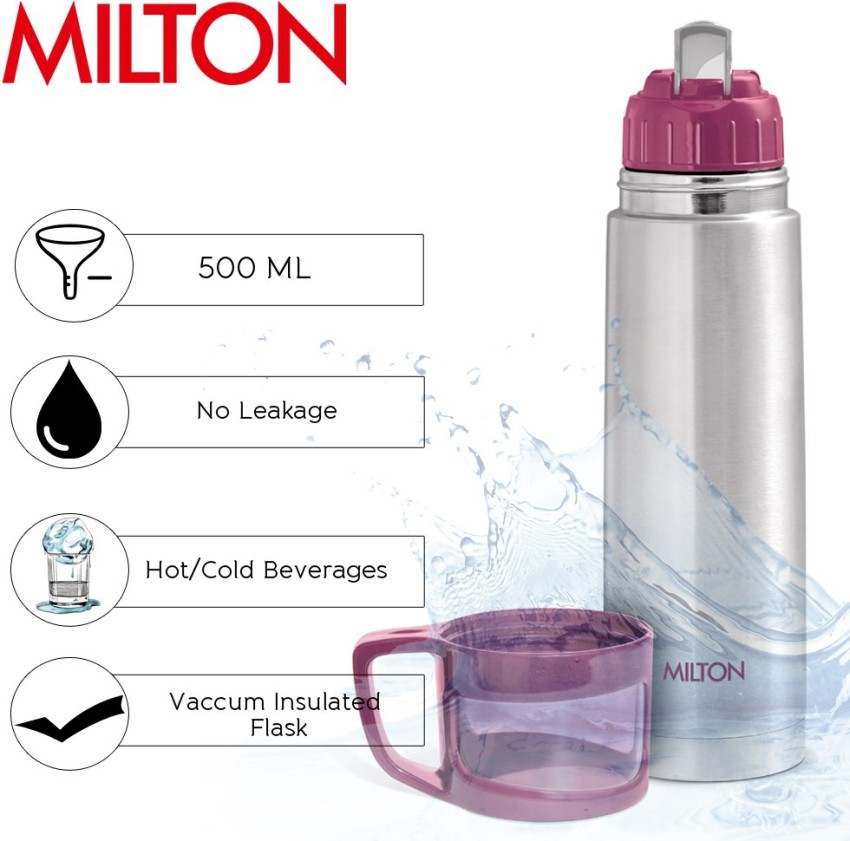 Buy Milton Thermosteel Glassy Drinking Cup Lid, 500 ml, Pink Online at Best  Prices in India - JioMart.