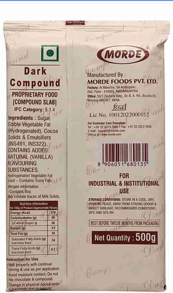 Morde Dark Chocolate Compound Pack of 05 05 X 500 g Bars Price