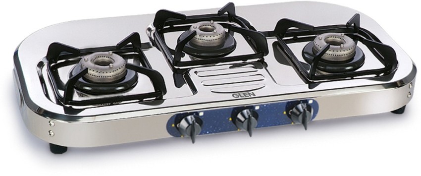 Glen gas stove clearance 3 burner stainless steel