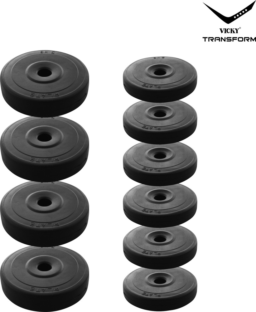Vicky Transform 24 Kg PVC 24 Kg Curl And Straight Rod Combo Home