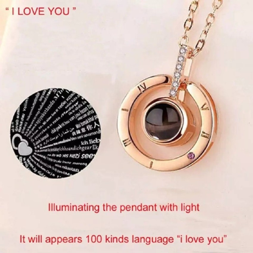 I love you hot sale necklace light