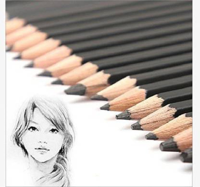 24Pcs Drawing Pencils Set, Sketch Art Graphite Drawing Pencil 9H 8H 7H 6H  5H 4H 3H 2H H HB FB 2B 3B 4B 5B 6B 7B 8B 9B 10B 11B 12B 14B