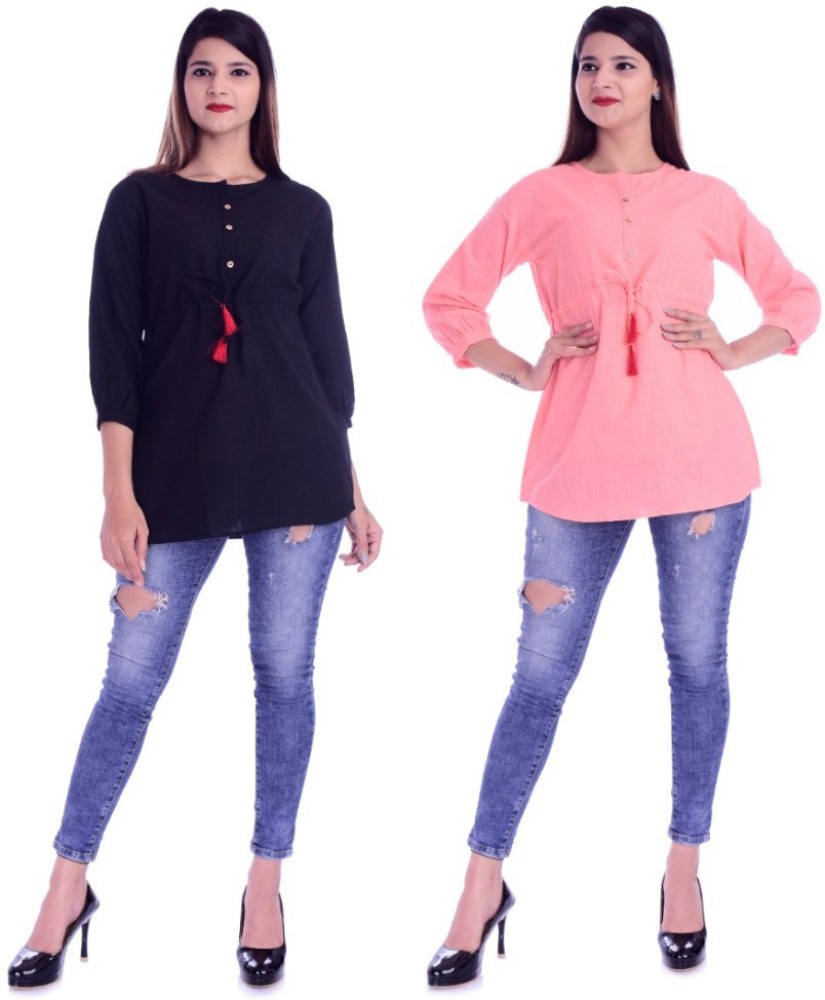 blue lemon Party 3/4 Sleeve Solid Women Multicolor Top - Buy blue lemon  Party 3/4 Sleeve Solid Women Multicolor Top Online at Best Prices in India  | Flipkart.com