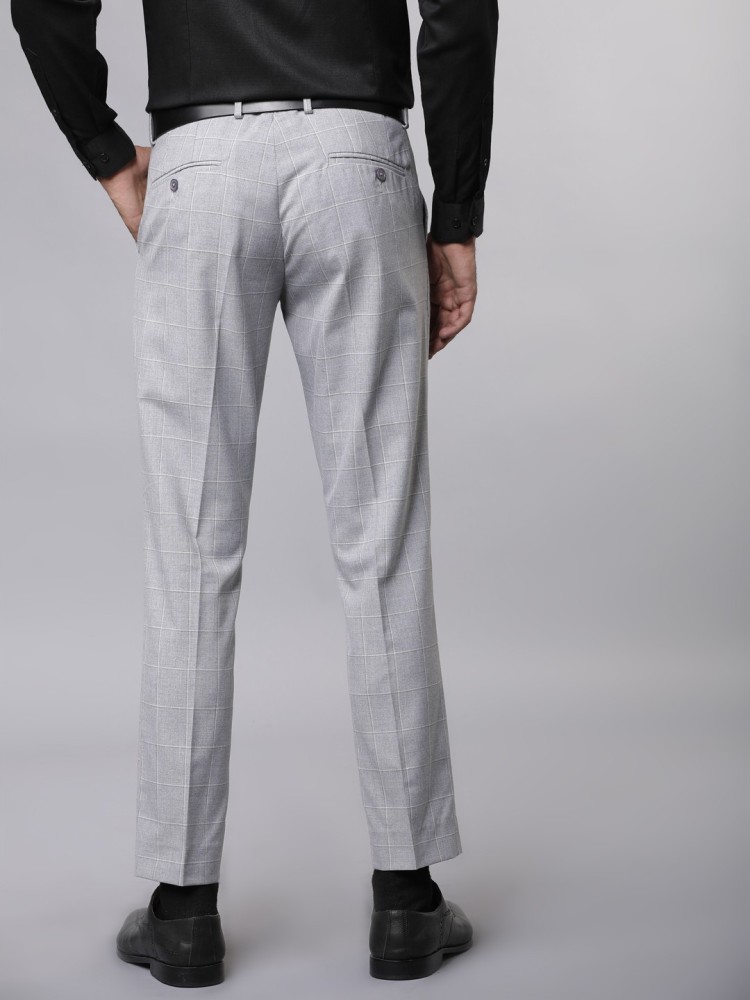 Buy Men Grey Textured Slim Fit Formal Trousers Online  703965  Peter  England