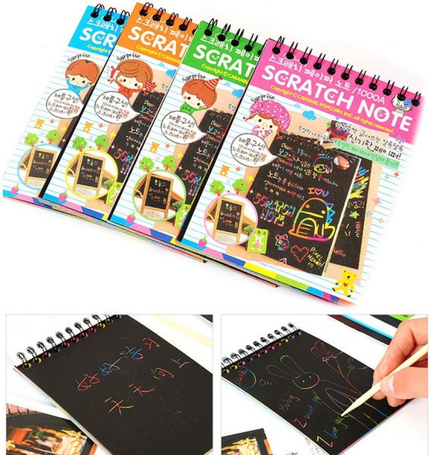 MICKTOR Scratch Paper Art Notebook,3 Pack Scratch India