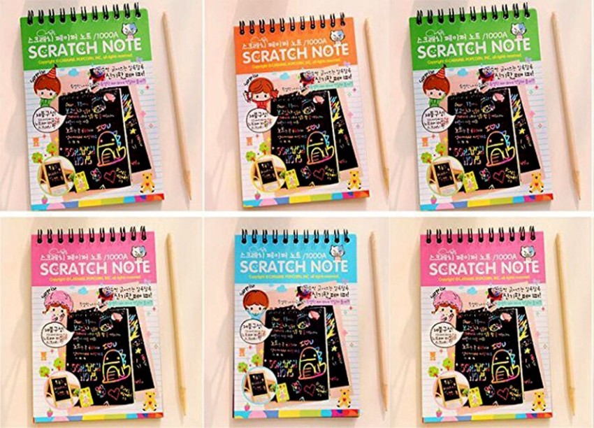 MICKTOR Scratch Paper Art Notebook,3 Pack Scratch India