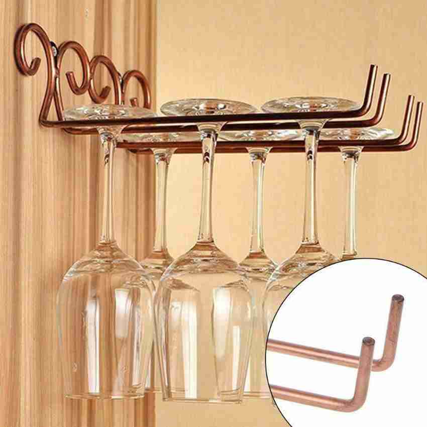 metreno 2 Rows Bronze Stainless Steel Wall Mounted Wine Glass Hanger For Home Bar Stainless Steel Glass Holder Stemware Holder Price in India Buy metreno 2 Rows Bronze Stainless Steel Wall