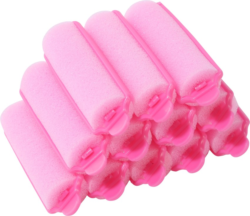 Pink foam outlet hair rollers