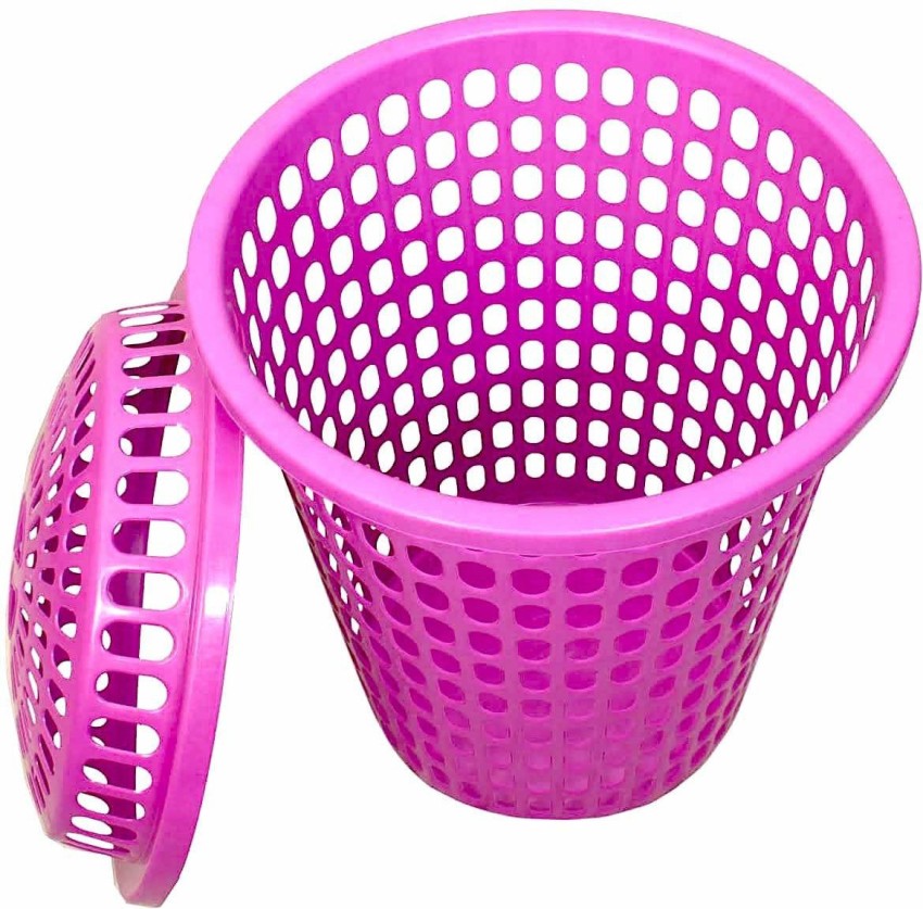 mastbus Dirty Clothes Laundry Basket Plastic with Lid Large Size For  Clothes 50 Litre Dress Storage Heavy Duty Round Shape (1 Pcs, Green)