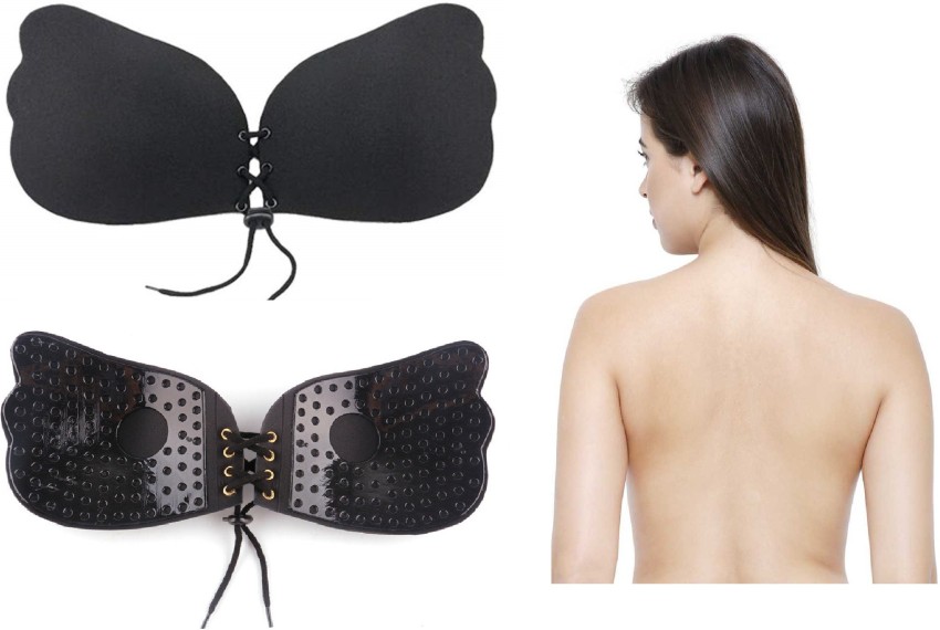 Women Self-Adhesive Strapless Bandage Blackless Solid Bra Silicone  Underwear Invisible Bra, Size:M (T Khaki), snatcher