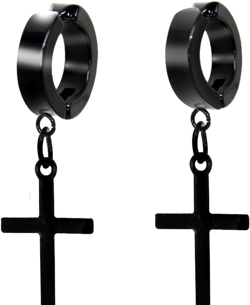 Aggregate more than 89 black cross earrings for mens - 3tdesign.edu.vn