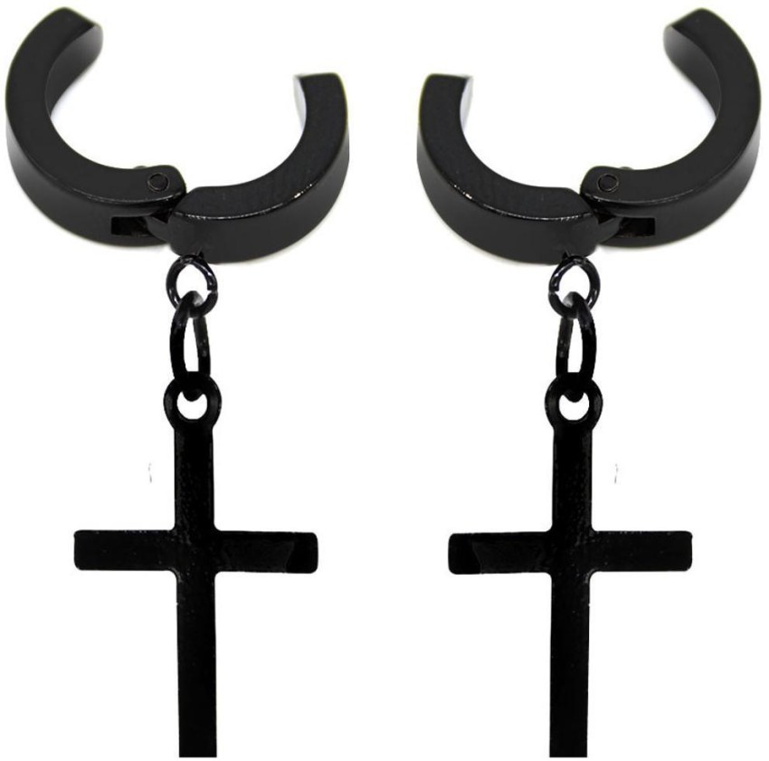 Aggregate more than 89 black cross earrings for mens - 3tdesign.edu.vn