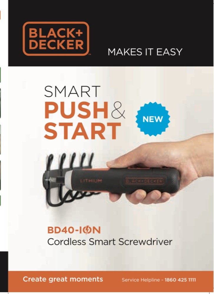 Black Decker 3.2V SMART PUSH START SCREW DRIVER BD40K27 Rotary