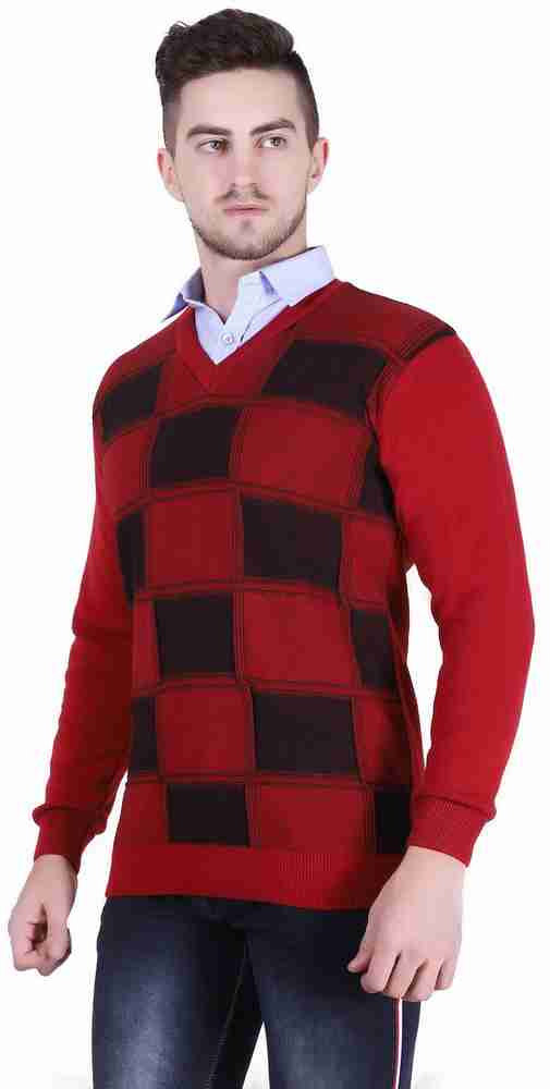 Red and black checkered sweater sales