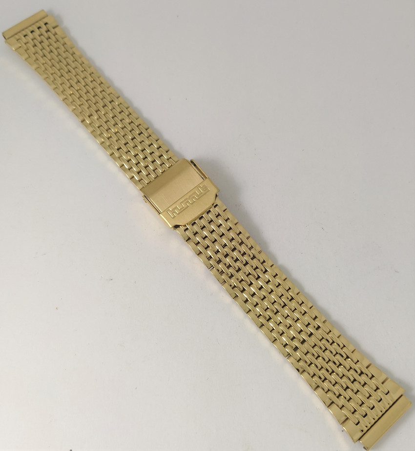 uberjewels Gold Plated watch band 16mm HMT Marked clasp closure