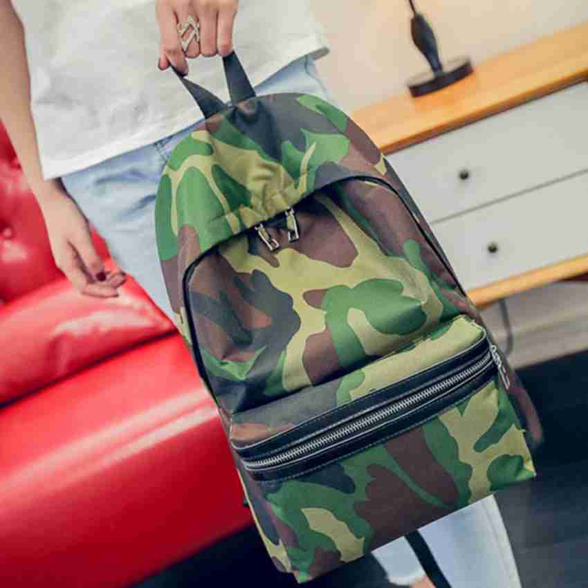 Fiiasa New Fashion Army Men Backpacks Canvas Print School Backpack Bags for Teens Boys Camouflage Pattern Casual Style Backpack 15 L Backpack camouflage Price in India Flipkart