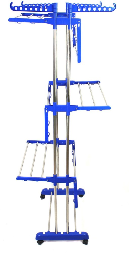 TNC Premium Indigo Stainless Steel, Plastic Floor Cloth Dryer Stand