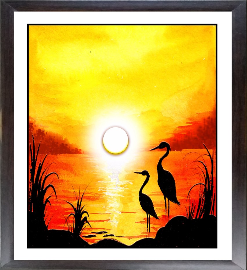 chitrakutir Beauty of Sunset. Acrylic colour painting digital