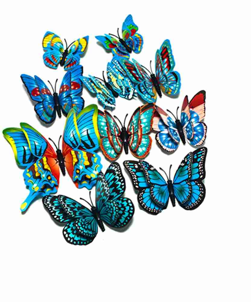 3D Magnetic Blue Butterfly Stickers 12pk