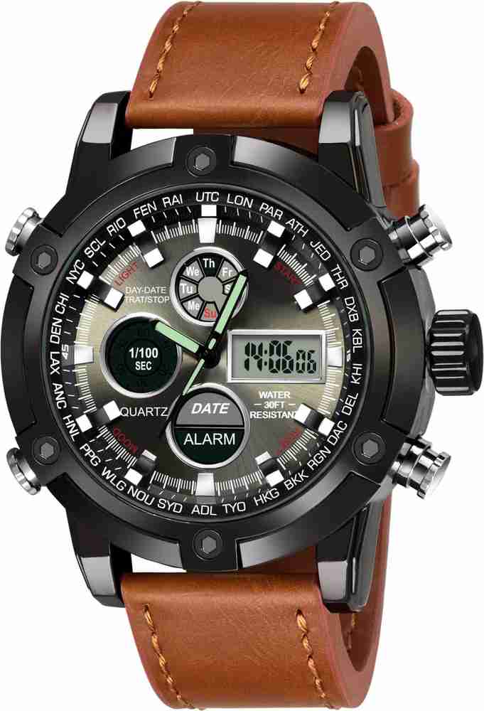 Digital watch store with leather strap