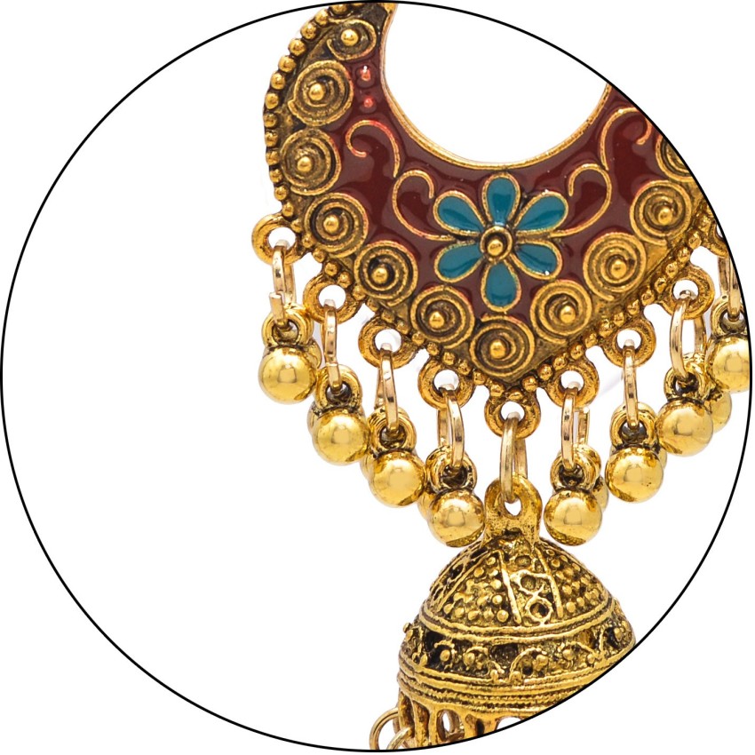 Fancy Alloy High gold polish Chaandbali Earring at Rs 165/pair in Delhi