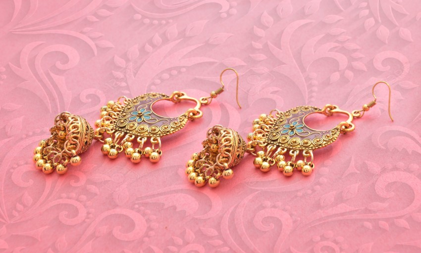 Fancy Alloy High gold polish Chaandbali Earring at Rs 165/pair in Delhi