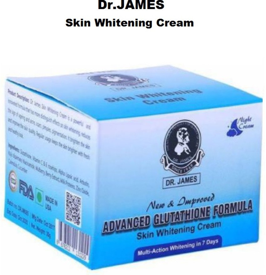 DR JAMES Skin Whitening Lightening Night Cream Made In USA