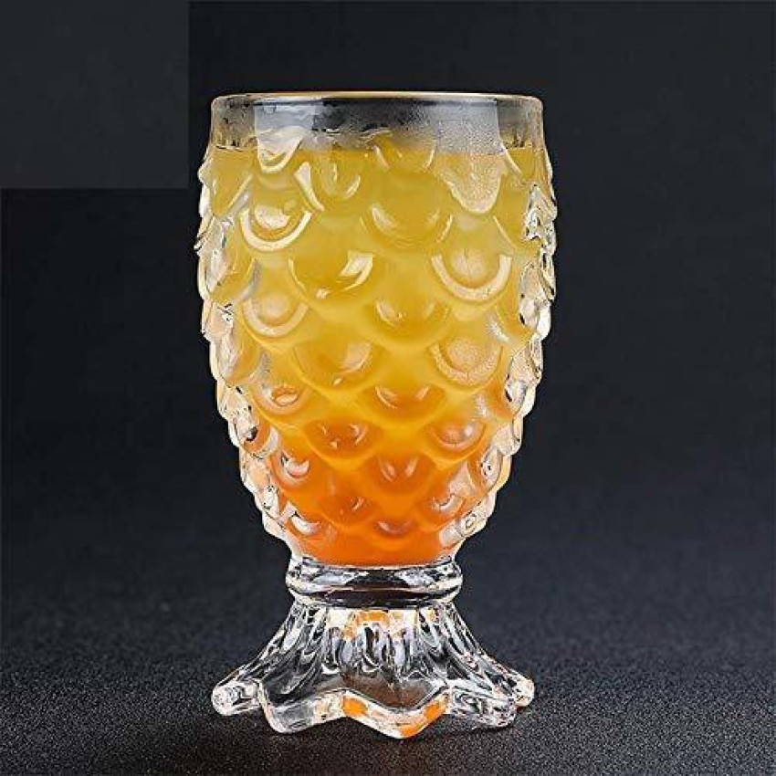 Fancy Juice Glasses Set, Pineapple Shape Glass for Water 6 pis Coffee, Cold  Drink