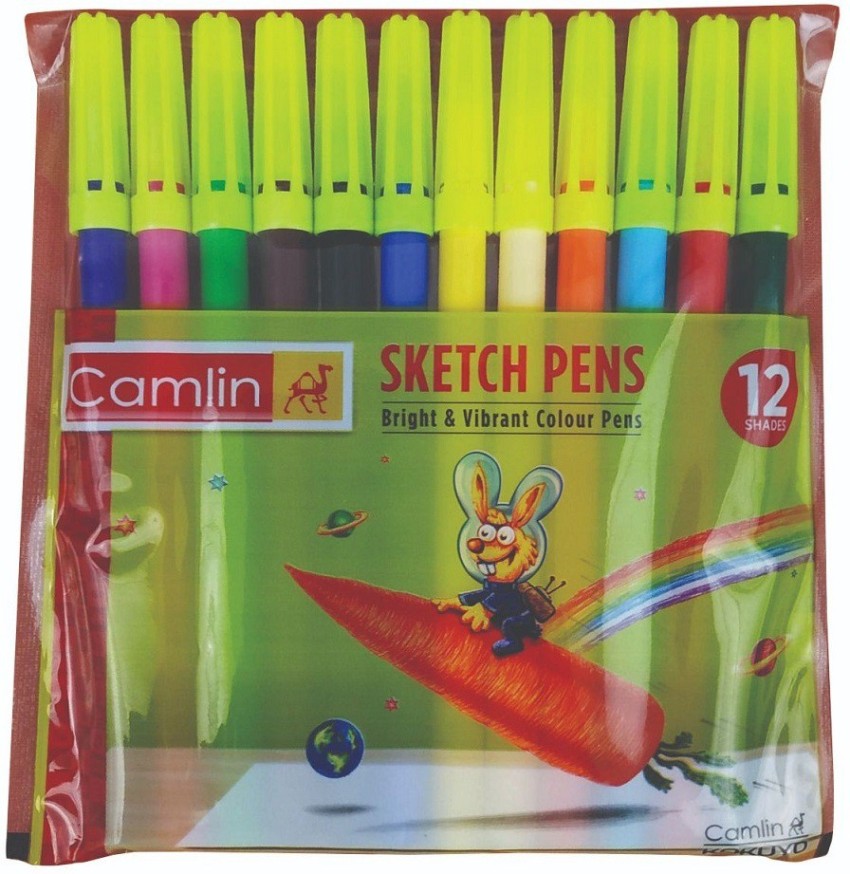 Sketch Pen, Camlin, 12 Sketch Pens (Assorted Shades)