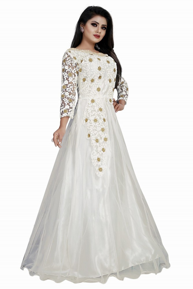 White on sale saree gown