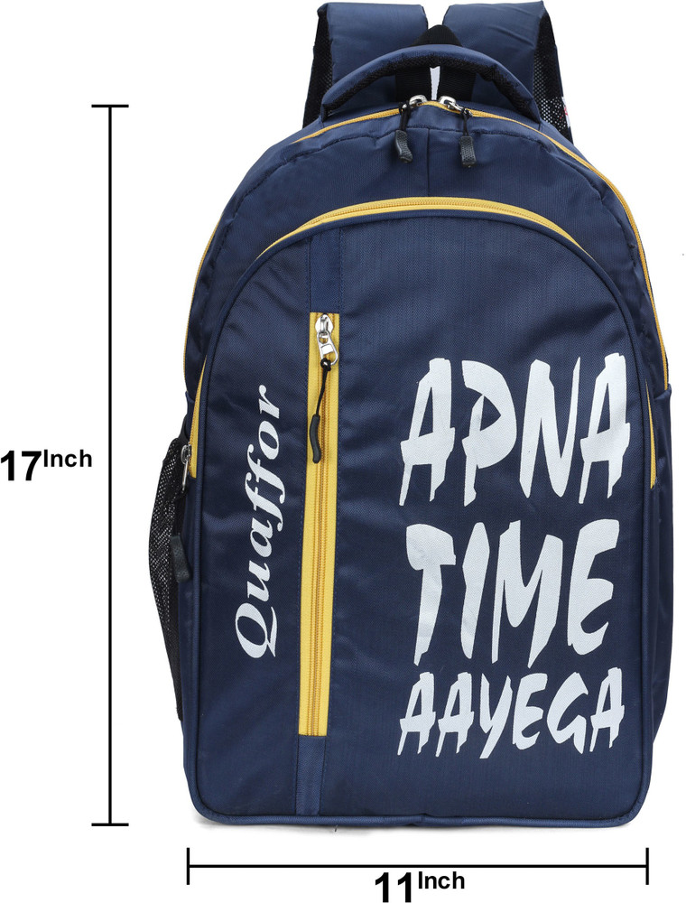 Flipkart Quaffor Apna Time Aayega Latest New good Looking Laptop bag 3 Chain Waterproof School Bag School Bag