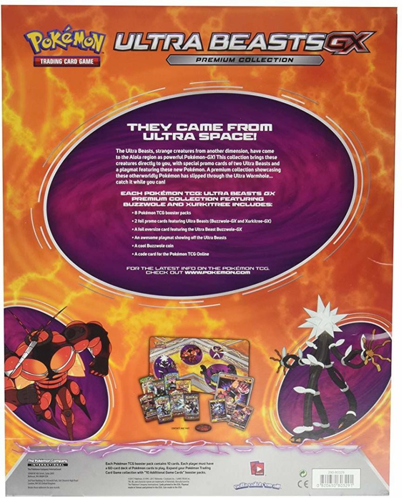 Pokemon Ultra Beasts GX Premium Collection Box [Buzzwole-GX and  Xurkitree-GX]