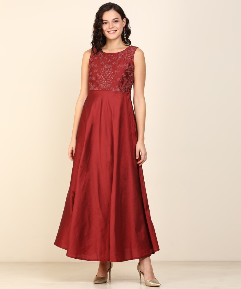 Akkriti by Pantaloons Women Gown Maroon Dress - Buy Akkriti by