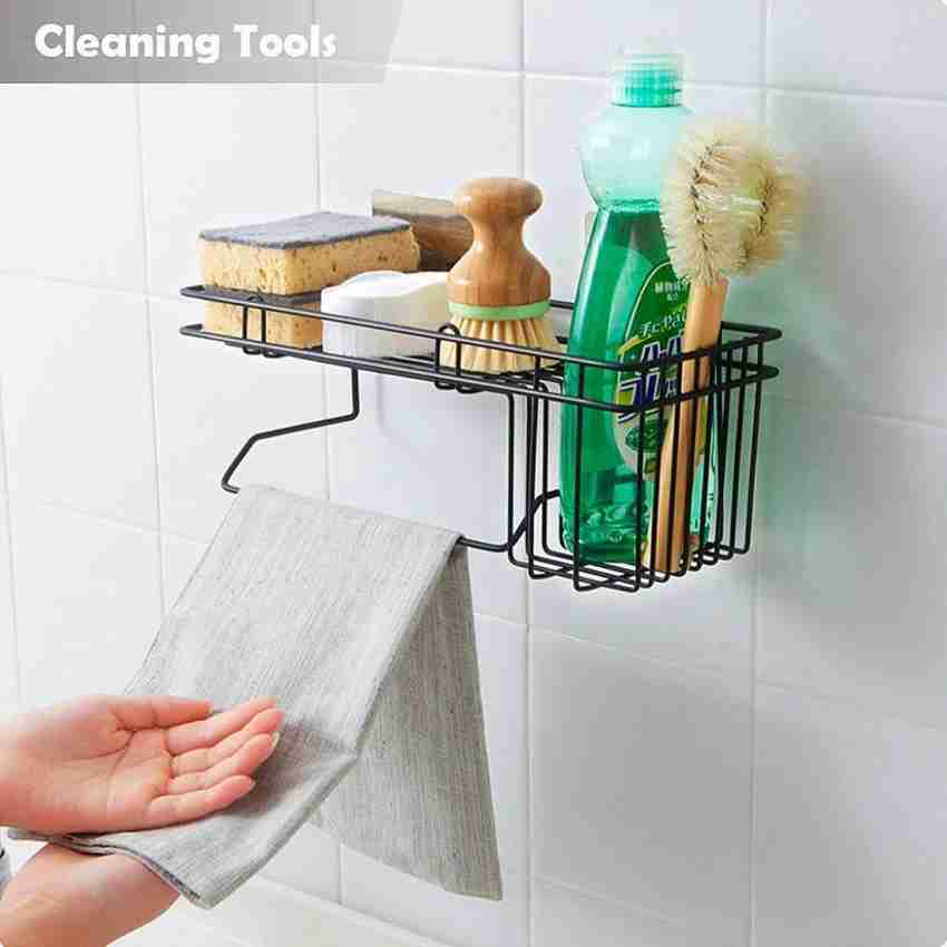 Self Adhesive Bathroom Shelf Organizer Storage Holder Wall Mounted Kitchen  Rack