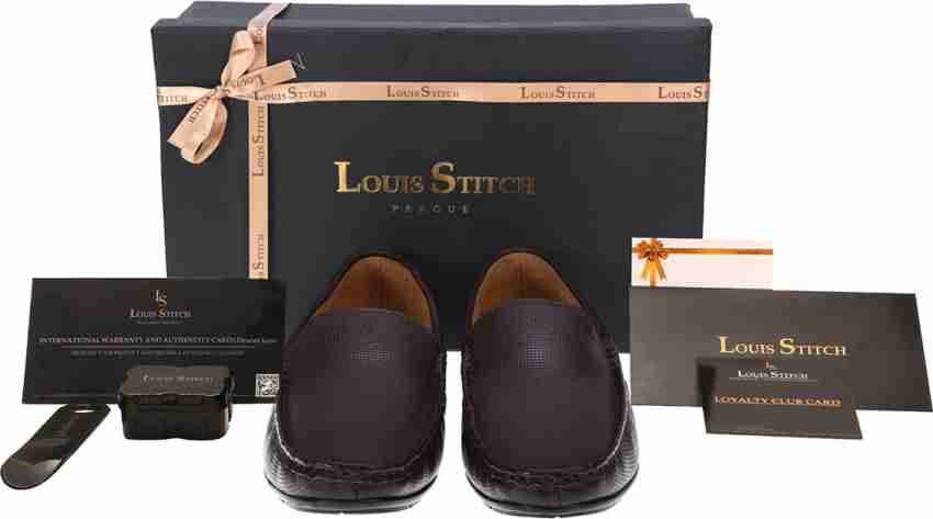 LOUIS STITCH Brown Premium Handmade Genuine Leather Moccasins