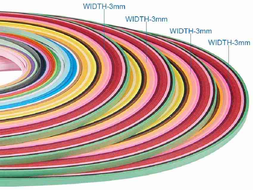 Easy PaperArt Metallic Quilling Paper Strips - 3mm Wide, 15 Colors, 60 Strips, 21 Inch