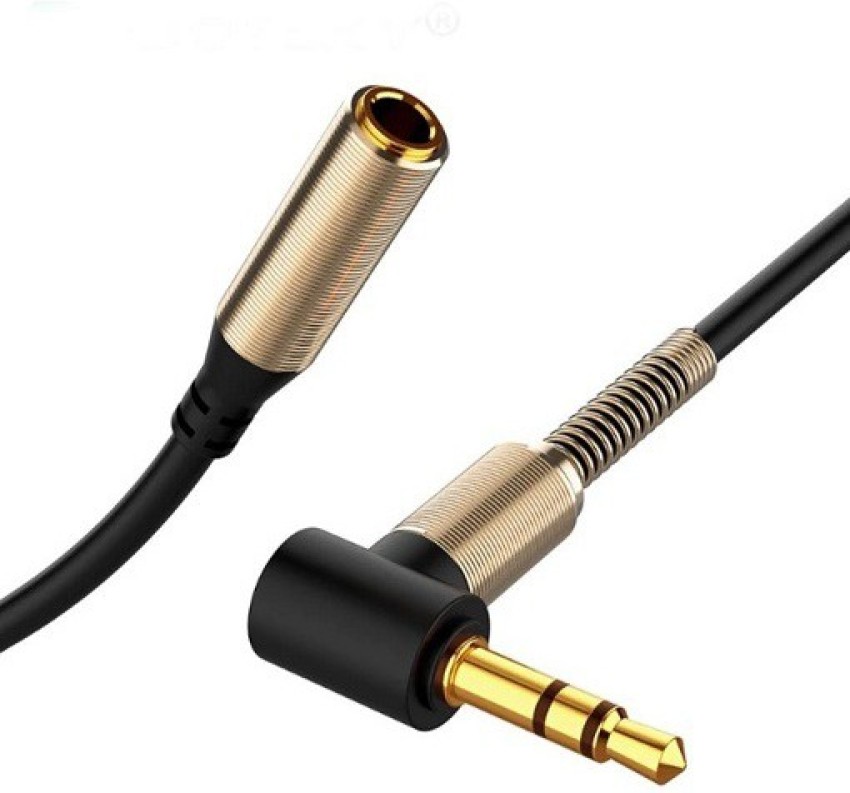 Pitambara AUX Cable 1.8 m L-Shaped 3.5mm AUX Cable Jack Audio Extension 1.8  Meter Cable for Speaker Headphones - Pitambara 