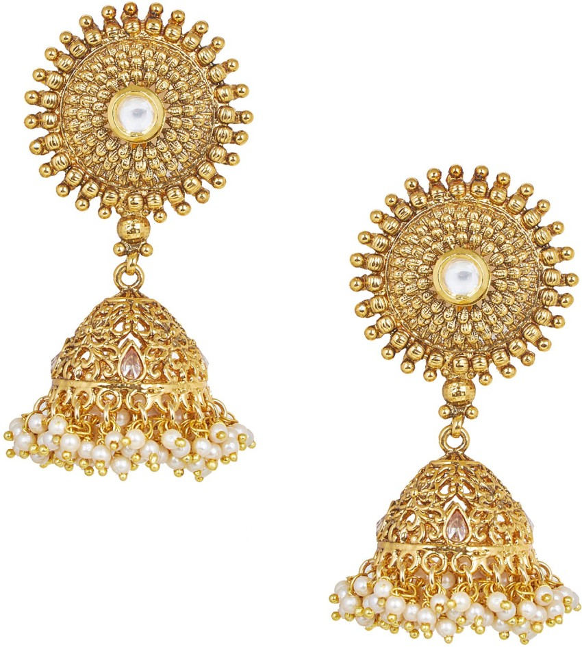Flipkart.com - Buy Arafa Arafa jewellery Golden Brass Hoop Earrings for  Women Brass Earring Set Online at Best Prices in India