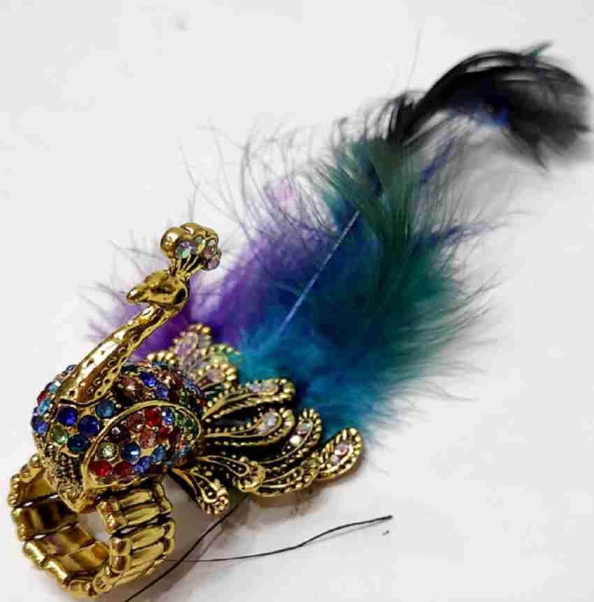 Peacock ring with on sale feathers