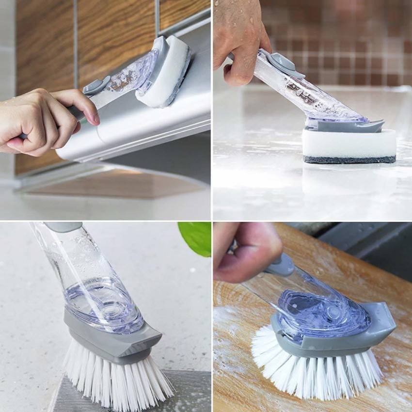 Luxafare Bathroom Cleaning Brush with Wiper 2 in 1 Tiles Cleaning