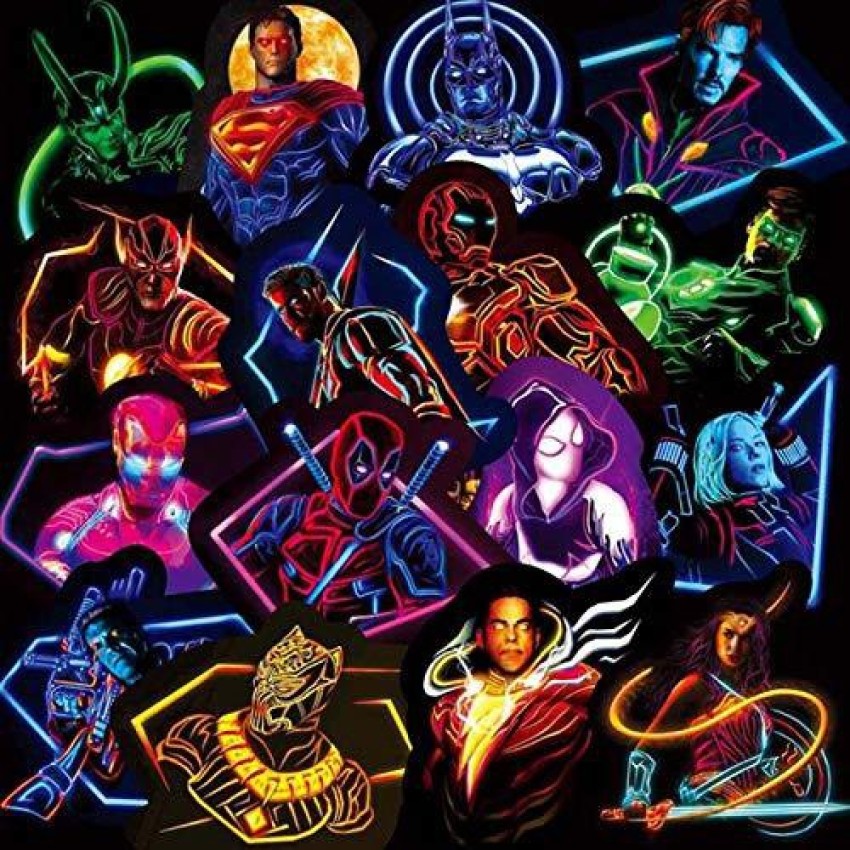 IDREAM The Avengers Super Hero Neon Stickers Sets Guitar Sticker