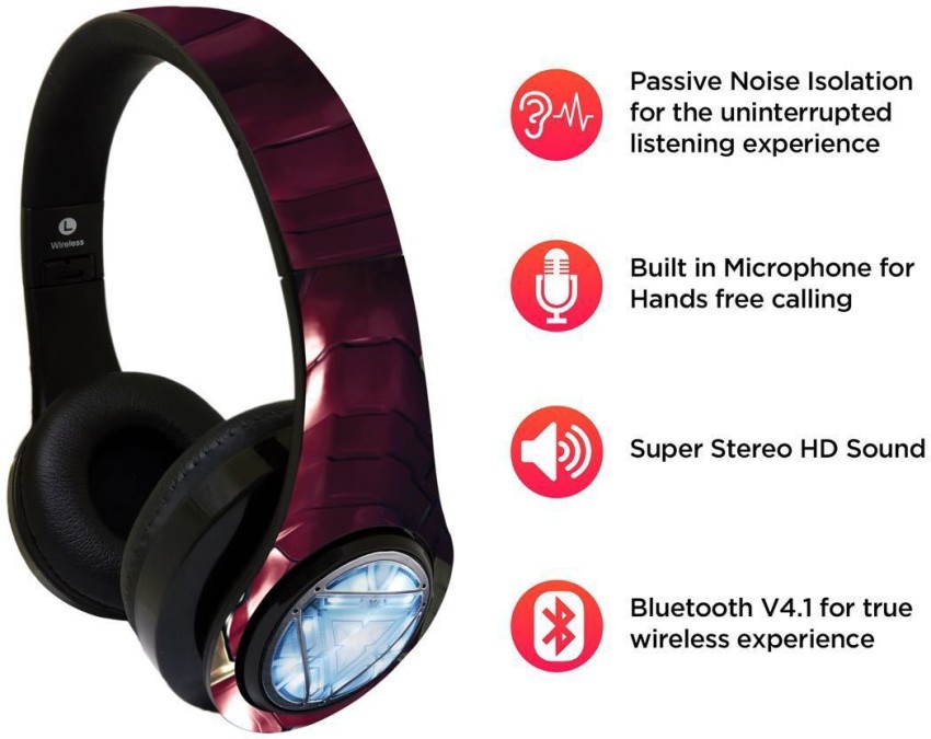 macmerise Suit up Ironman Decibel Wireless On Ear Headphones