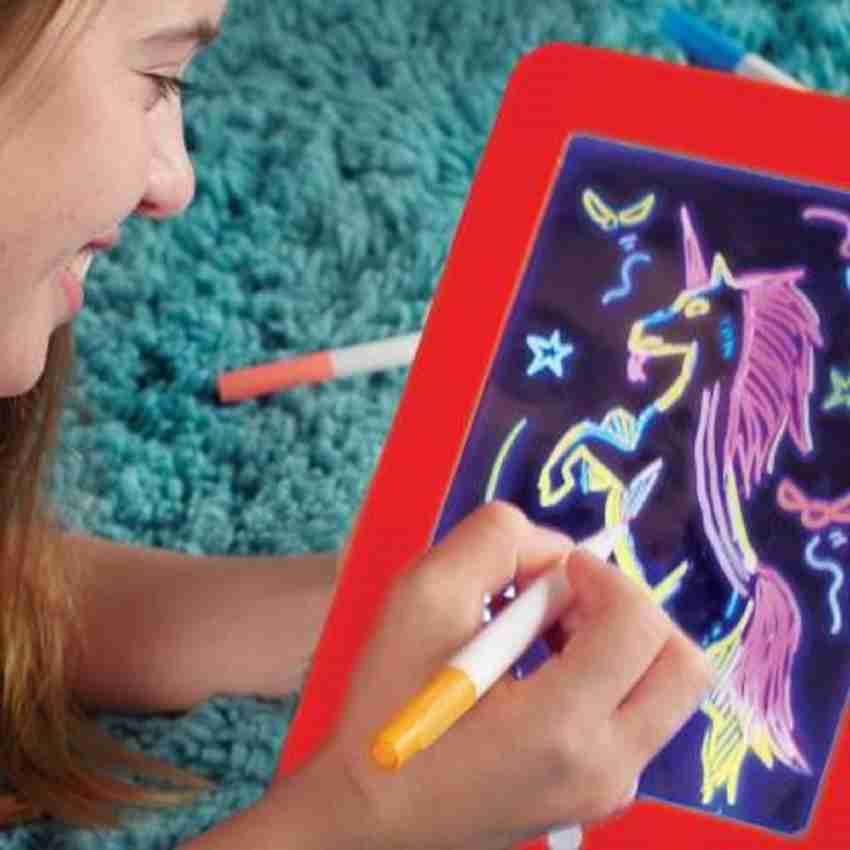 DIGITAL WORLD Magic Sketch Drawing Pad, Light Up LED Glow Board, Draw,  Sketch, Create, Doodle, Art, Write, Learning Tablet